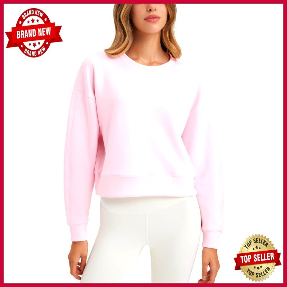 Modal-Blend Crewneck Sweatshirt, Relaxed Fit, Dropped Shoulders, Workout Casual